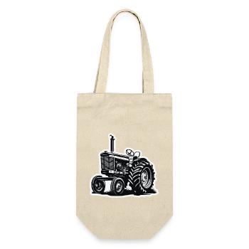 Traktor / Landwirtschaft / Bauer / Feldarbeit - Geschenkbeutel für Flaschen - Natur - Vorne