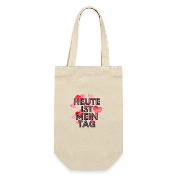 Heute ist mein Tag - Geschenkbeutel für Flaschen - Natur - Vorne