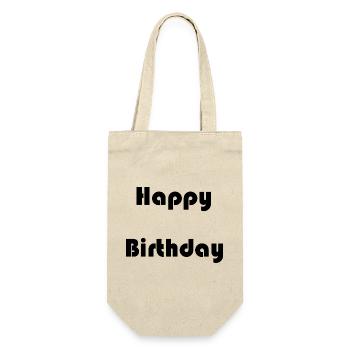 ALLES GUTE ZUM GEBURTSTAG. ALLES GUTE ZUM GEBURTSTAG. JAHRESTAG. - Geschenkbeutel für Flaschen - Natur - Vorne