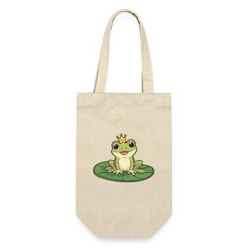 Froschkönig auf Seerose - Geschenkbeutel für Flaschen - Natur - Vorne