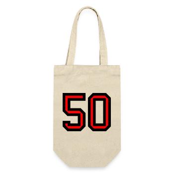 50. 50 JAHRE. 50-JÄHRIGES JUBILÄUM. 50-JÄHRIGES JUBILÄUM. - Geschenkbeutel für Flaschen - Natur - Vorne