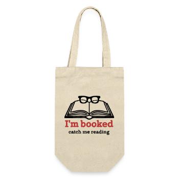 I’m Booked – Catch Me Reading - Geschenkbeutel für Flaschen - Natur - Vorne