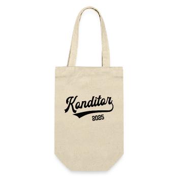 Konditor 2025 Beruf Konditorei Lehre Bäckerei - Geschenkbeutel für Flaschen - Natur - Vorne