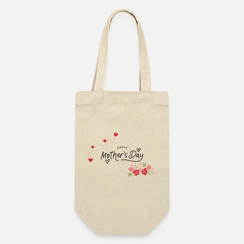 Happy Mothersday - Muttertagsgruß - Geschenkbeutel für Flaschen - Natur