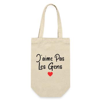 Humoristique adolescent Humour J'aime Pas Les Gens - Sac à bouteille - nature - Devant