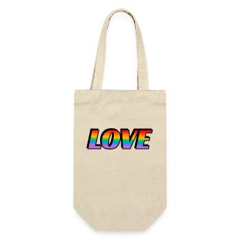 Rainbow text LOVE LGBT Pride Month - Gift Bag for Bottles - nature - Front