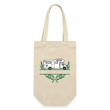 Camper in wreath with space for text or name - Gift Bag for Bottles - nature - Front