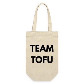 Team Tofu – Vegan Statement - Geschenkbeutel für Flaschen - Natur - Vorne