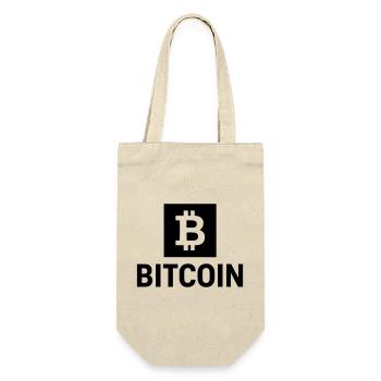 Bitcoin B  - Geschenkbeutel für Flaschen - Natur - Vorne