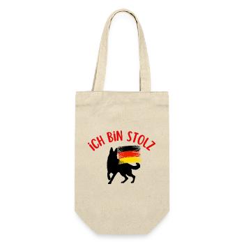 Ich bin Deutscher - Geschenkbeutel für Flaschen - Natur - Vorne