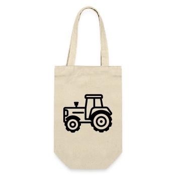 Traktor - Geschenkbeutel für Flaschen - Natur - Vorne