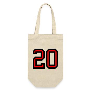 20. 20. JAHRESTAG. 20-JÄHRIGES JUBILÄUM. 20 JAHRE. - Geschenkbeutel für Flaschen - Natur - Vorne