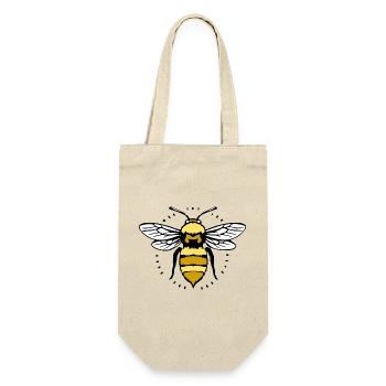 Bienen T-shirt Imker Geschenk - Geschenkbeutel für Flaschen - Natur - Vorne