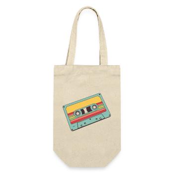 Retro Pastel Cassette - Gift Bag for Bottles - nature - Front