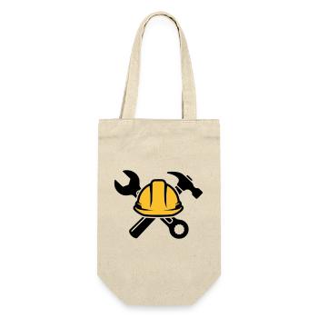 Craftsmen & Construction Workers | Tool Logo - Gift Bag for Bottles - nature - Front