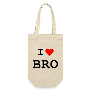 I love Bro - Ich liebe Bro - Gift Bag for Bottles - nature - Front