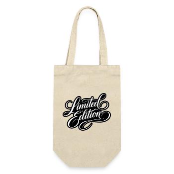 Limited Edition Schriftzug - Geschenkbeutel für Flaschen - Natur - Vorne