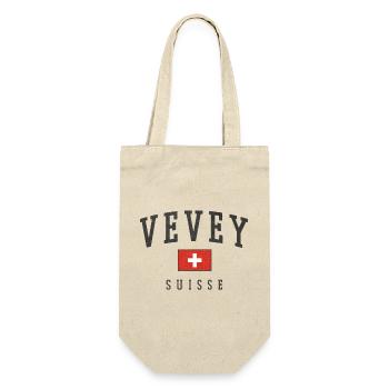 Vevey Schweiz Emblem - Geschenkbeutel für Flaschen - Natur - Vorne