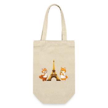 Faul und grummelig in Paris - Geschenkbeutel für Flaschen - Natur - Vorne