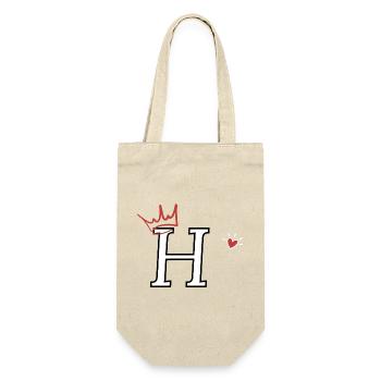 Lettre h couronne cœur  - Sac à bouteille - nature - Devant