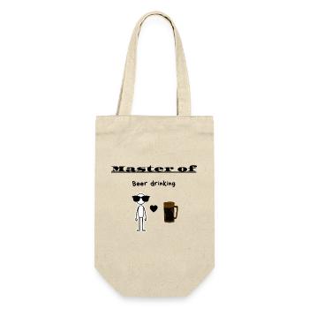 Meister des Biertrinkens - Geschenkbeutel für Flaschen - Natur - Vorne