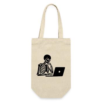 Squelette sur ordinateur portable - Sac à bouteille - nature - Devant
