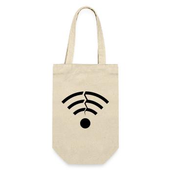 Kaputtes WLAN Signal Riss - Geschenkbeutel für Flaschen - Natur - Vorne