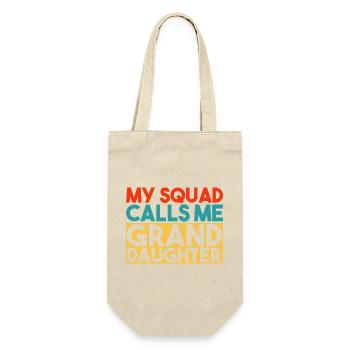 Mein Team nennt mich Enkelin, lustige Familie. - Geschenkbeutel für Flaschen - Natur - Vorne
