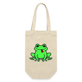 Kröte Comic Frosch - Geschenkbeutel für Flaschen - Natur - Vorne