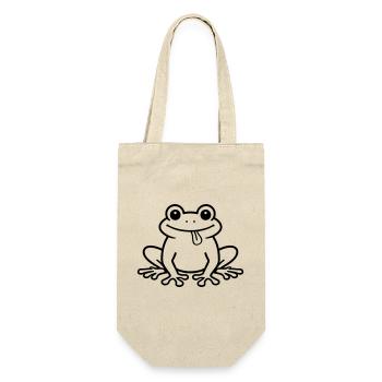 Kröte Comic Frosch - Geschenkbeutel für Flaschen - Natur - Vorne