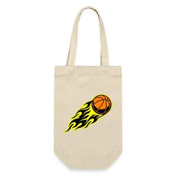Basketball Flamme - Geschenkbeutel für Flaschen - Natur - Vorne