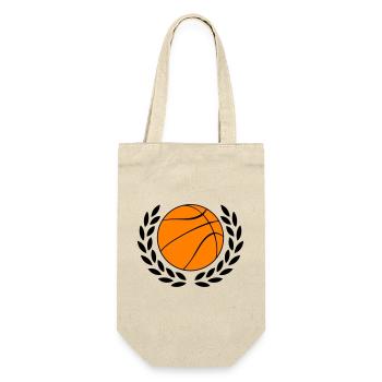 Basketball-Icon in kräftigem Orange - Geschenkbeutel für Flaschen - Natur - Vorne