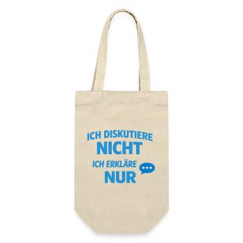 Ich erkläre nur Typografie Blau - Geschenkbeutel für Flaschen - Natur - Vorne