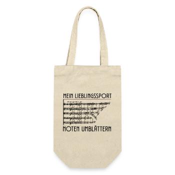 Mein Lieblingssport Noten Umblättern Orchester - Geschenkbeutel für Flaschen - Natur - Vorne