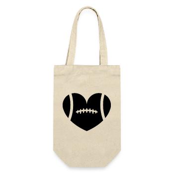 Football Heart - Gift Bag for Bottles - nature - Front