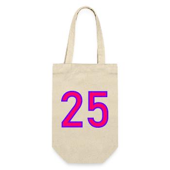 25. 25 ANS. 25e ANNIVERSAIRE. ANNIVERSAIRE 25 ANS. - Sac à bouteille - nature - Devant