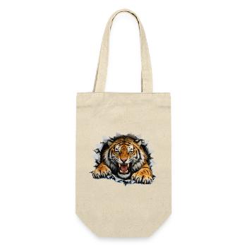 Tiger Breakthrough auf Kleidung - Geschenkbeutel für Flaschen - Natur - Vorne