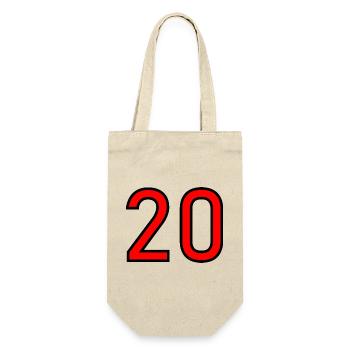 20. 20. JAHRESTAG. 20-JÄHRIGES JUBILÄUM. 20 JAHRE. - Geschenkbeutel für Flaschen - Natur - Vorne