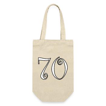 70. 70 YEARS. 70th ANNIVERSARY. 70 YEARS ANNIVERSARY. - Gift Bag for Bottles - nature - Front
