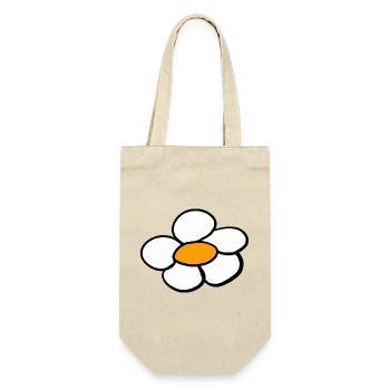 Retro Kinder Blume Blumen 60er 80er - Geschenkbeutel für Flaschen - Natur - Vorne