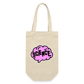 Science Wissenschaft Statement Nerd Bildung Spruch - Geschenkbeutel für Flaschen - Natur - Vorne