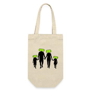 Silhouette familiale Chers enfants Parents Maman Papa - Sac à bouteille - nature - Devant