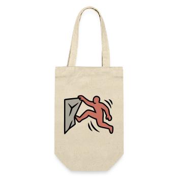 Boulderer Jump Climbing Bouldering Sports - Gift Bag for Bottles - nature - Front