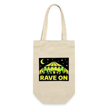 Rave On Festival Zelt Techno Party Crew - Geschenkbeutel für Flaschen - Natur - Vorne