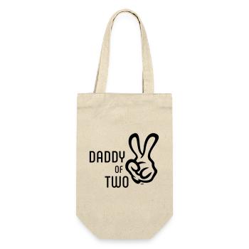 Daddy Of Two (Papa / Vater / Victory / Black) - Gift Bag for Bottles - nature - Front
