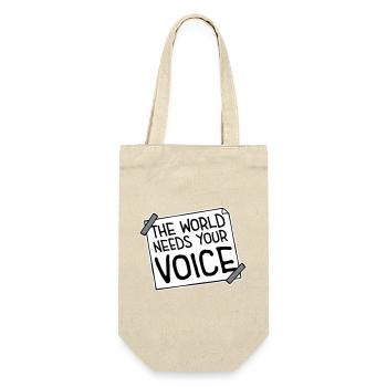 Die Welt Braucht Deine Stimme Inspirierend Zitat - Geschenkbeutel für Flaschen - Natur - Vorne