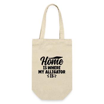 Home Is Where My Alligator Is - Geschenkbeutel für Flaschen - Natur - Vorne