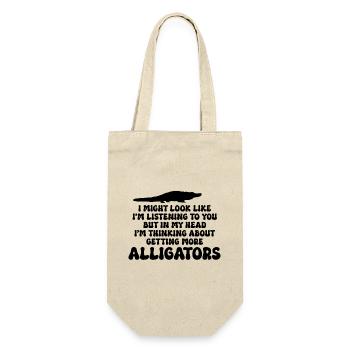 Alligator Reptil - Geschenkbeutel für Flaschen - Natur - Vorne
