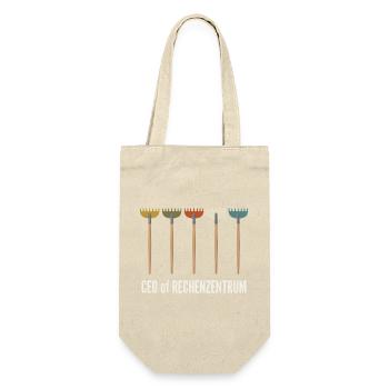 Leiter vom Rechenzentrum Gärtner - Geschenkbeutel für Flaschen - Natur - Vorne