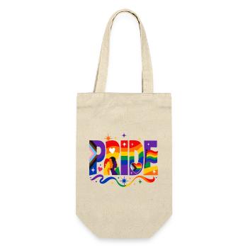 Pride Spruch für LGBTQ Aktivisten & Fans - Geschenkbeutel für Flaschen - Natur - Vorne